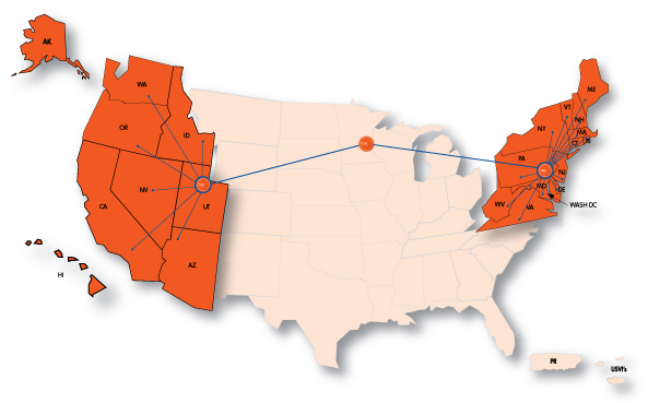 TDS West Northeast Consolidation Map